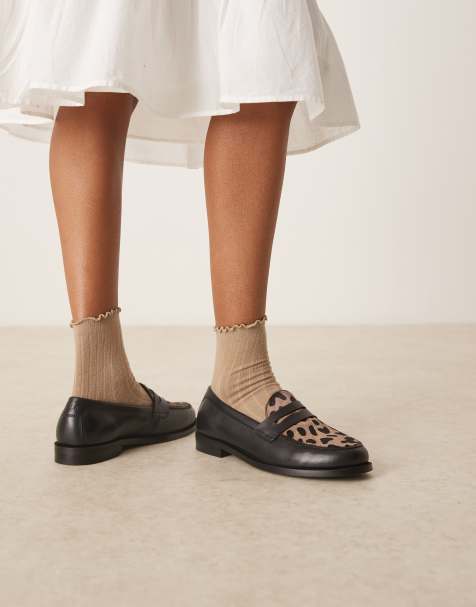 Walk London Rhea Saddle loafers in animal print - view 1