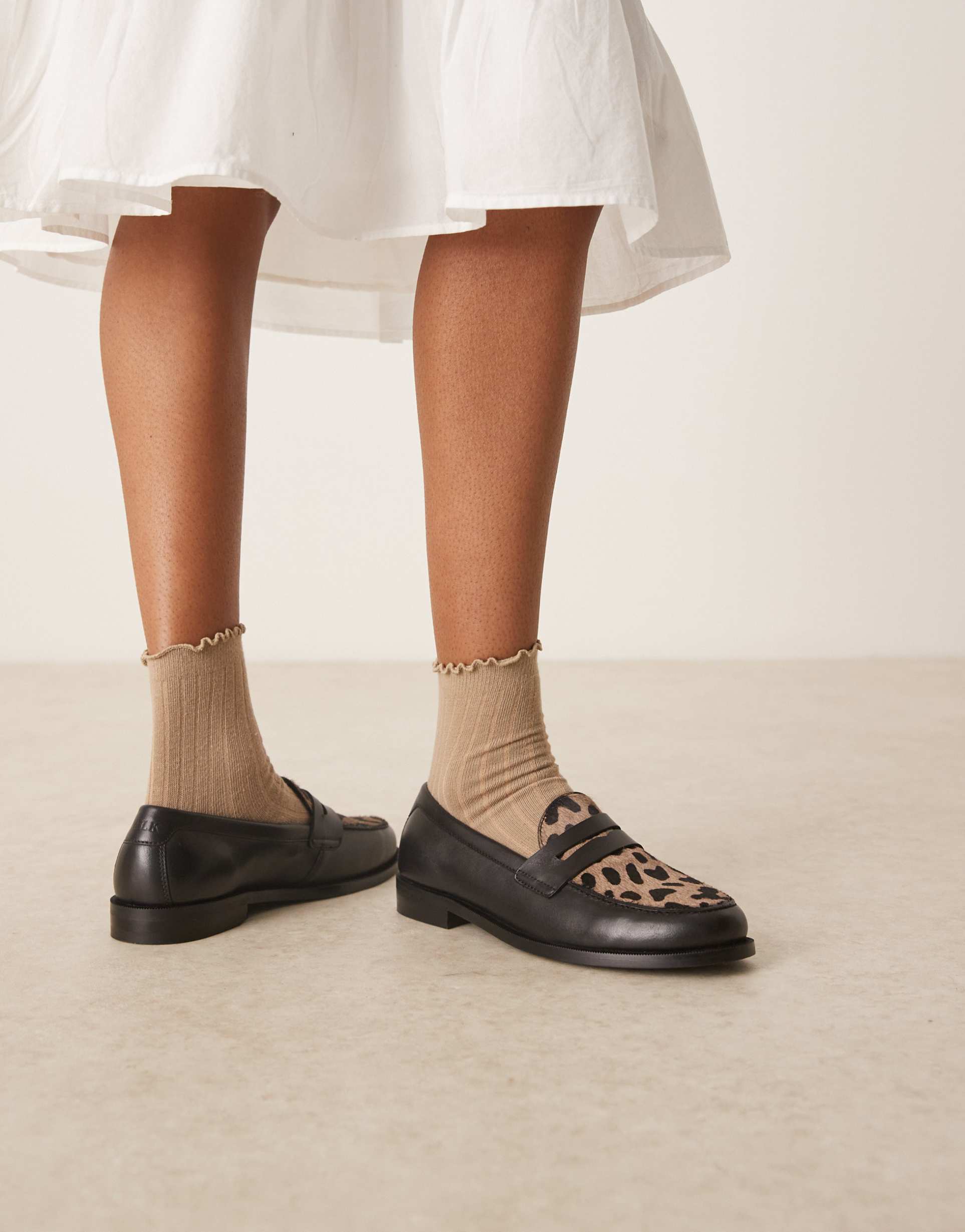 walk london rhea saddle loafers in animal print