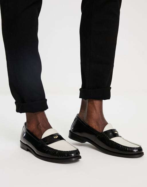 Walk London - Riva - Mocassins en cuir - Noir et blanc 