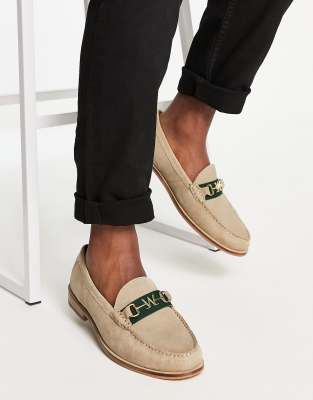 Walk London Riva snaffle loafers in beige suede