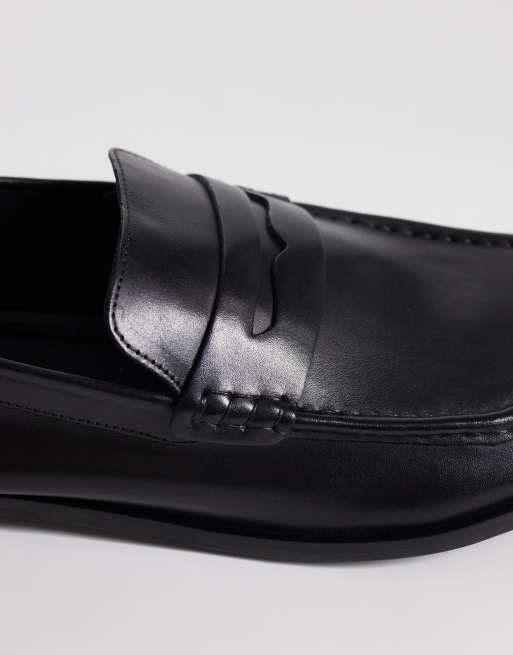 Walk London Roma saddle loafer in black leather, 4 of 4
