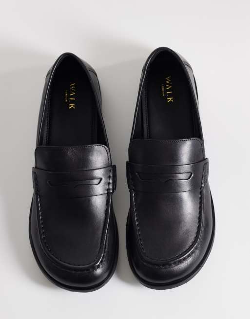 Walk London Roma sadelloafers i svart läder, 2 av 4