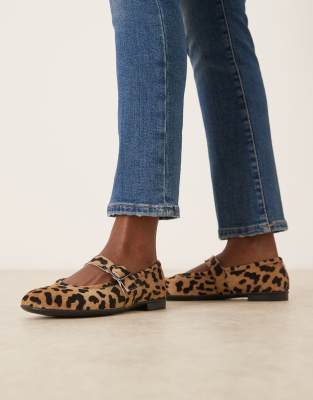 Walk London Rose Ballerina In Animal Print