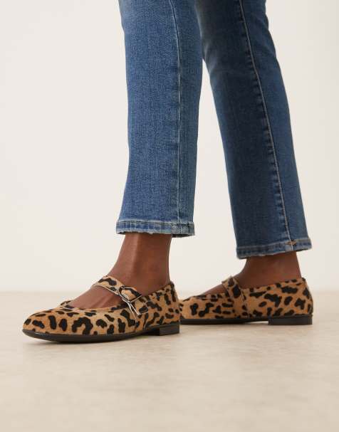 Walk London Rose ballerina shoes in leopard print - view 1
