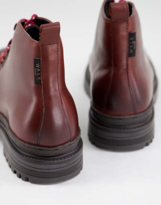 Walk London - Scarponcini da trekking premium in pelle, colore marrone, 4 di 4