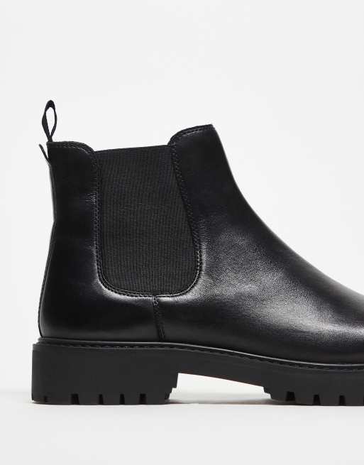 Walk London - Sean - Bottines Chelsea épaisses en cuir - Noir, 3 de 5