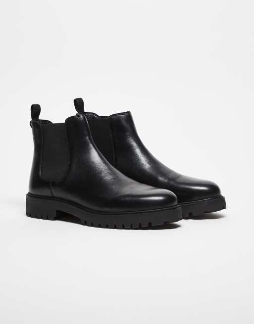 Walk London - Sean - Bottines Chelsea épaisses en cuir - Noir, 4 de 5