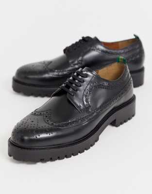 Walk London sean brogues in high shine black