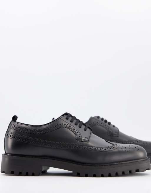 Walk London - Sean - Brogues in hoogglans zwart