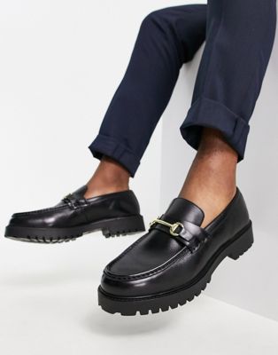 sean chunky snaffle loafers in black leather