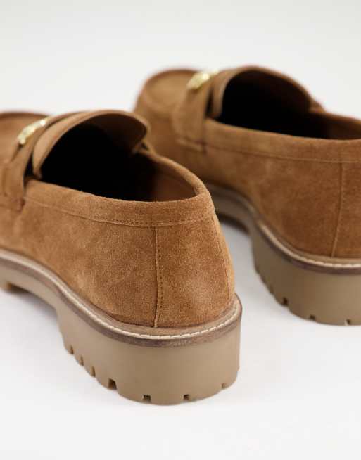 Walk London Sean chunky snaffle loafers in tan suede, 3 of 4
