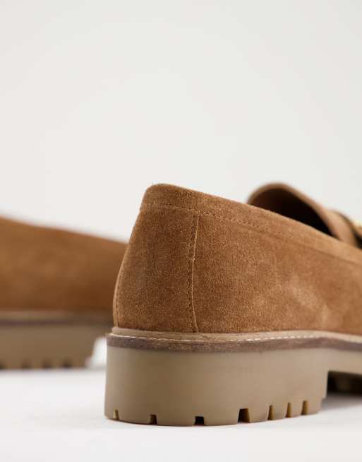 Walk London Sean chunky snaffle loafers in tan suede, 4 of 4