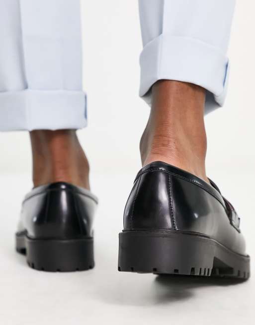 Walk London Sean Trim Chunky Loafers Black Leather Gold Snaffle Men’s US 9 Walk London Sean Trim Loafers - Black Leather - Walk London GB main image 2