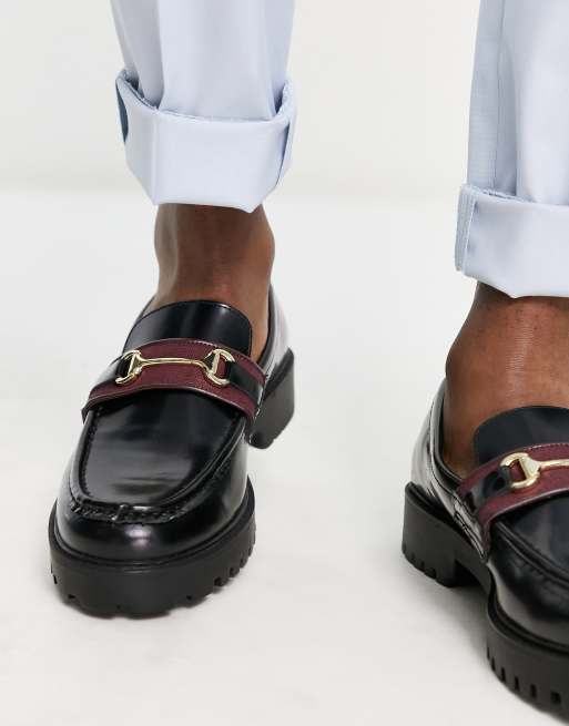 Walk London Sean Trim Chunky Loafers Black Leather Gold Snaffle Men’s US 9 Walk London Sean Trim Loafers - Black Leather - Walk London GB main image 4