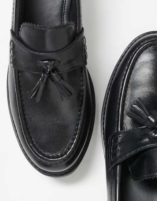 Walk London – Sean – Czarne loafersy z frędzlami, 3 z 5