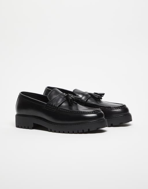 Walk London – Sean – Czarne loafersy z frędzlami, 4 z 5
