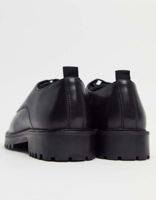 Walk London Sean derby lace up shoes in black leather, 2 of 4