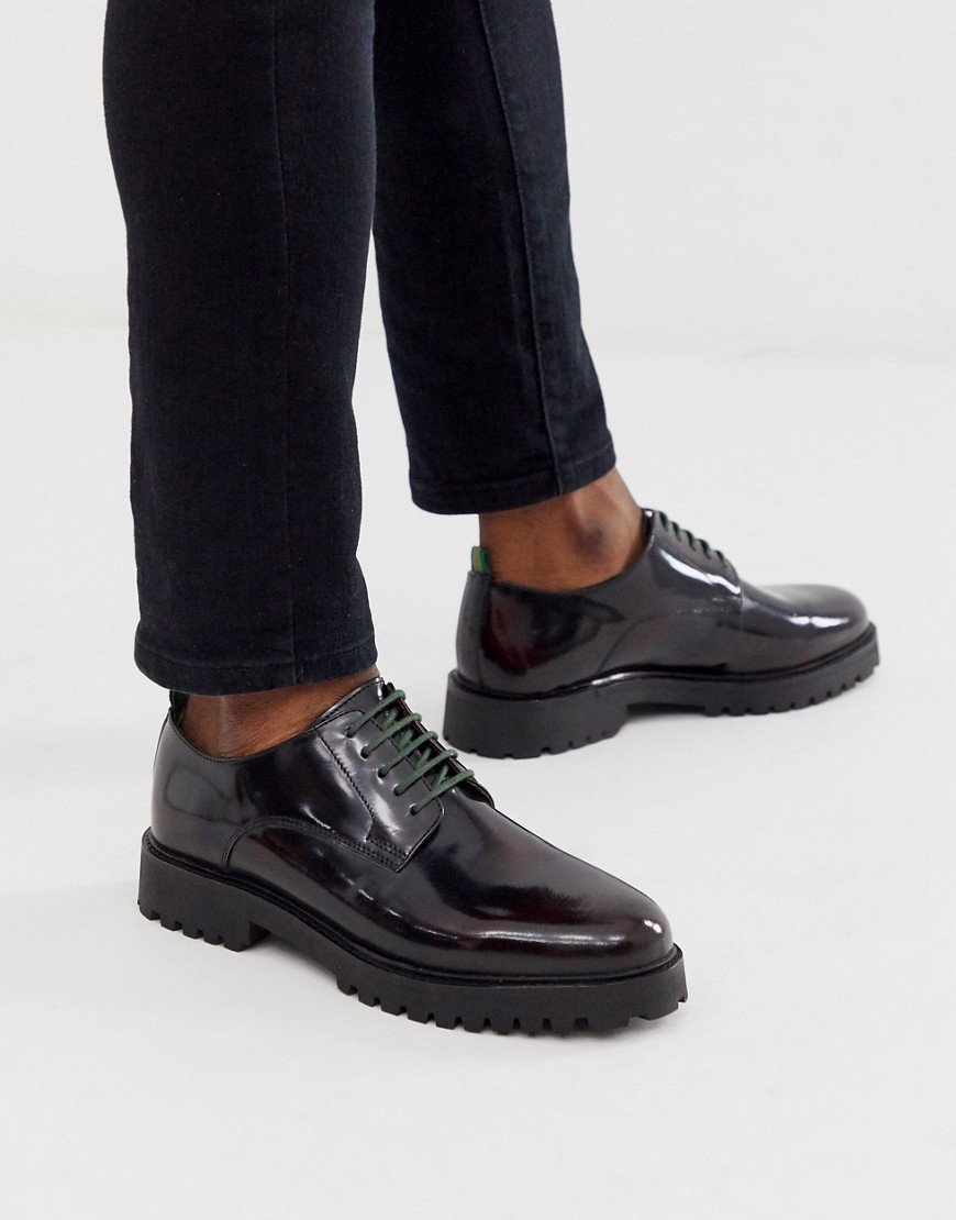 WALK London - Sean - Derby schoenen in hoogglanzend bordeauxrood