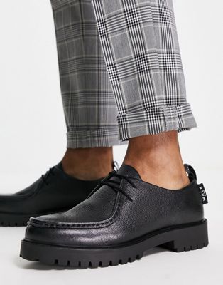 Walk London Sean desert lace up shoes in black - ASOS Price Checker