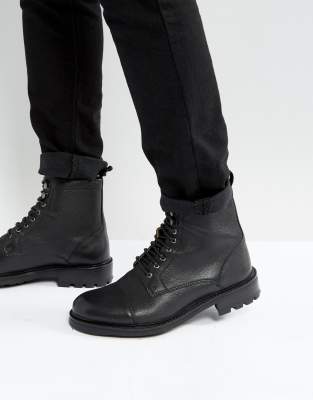 Walk London Sean Leather Lace Up Boots