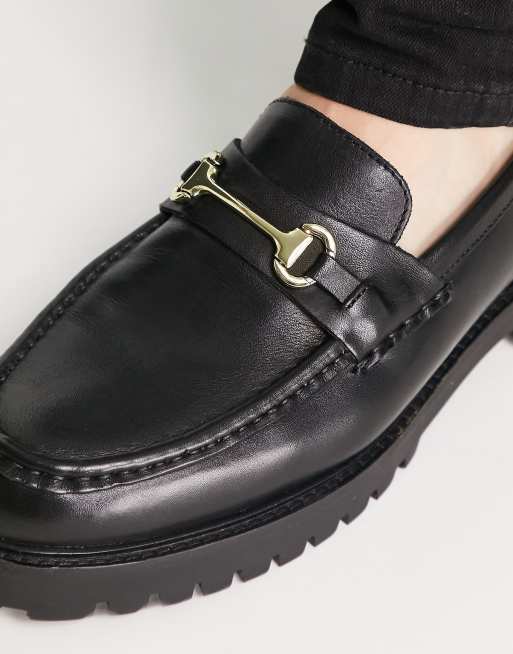 Walk London - Sean - Mocassins chunky en cuir avec mors - Noir , 3 de 4