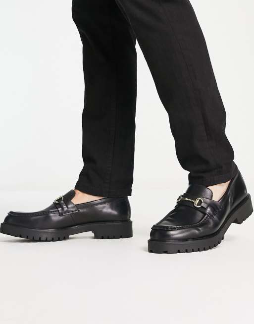 Walk London - Sean - Mocassins chunky en cuir avec mors - Noir , 4 de 4