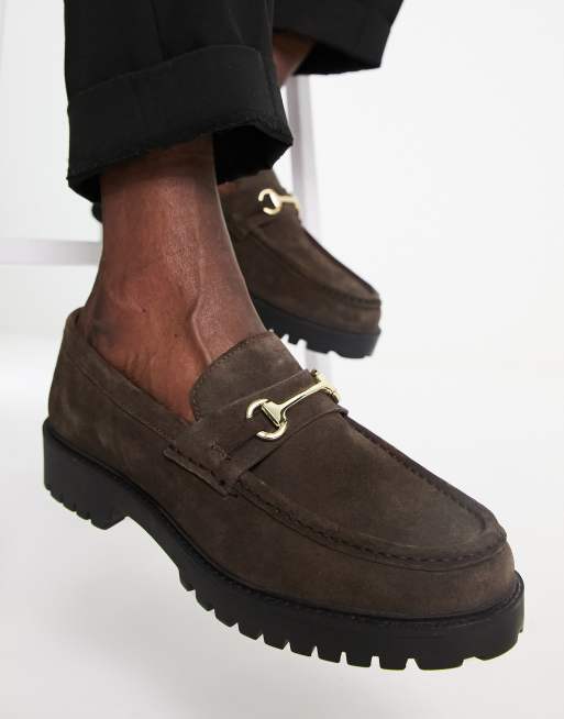 Walk London - Sean - Mocassins chunky en daim avec mors - Marron, 2 de 4