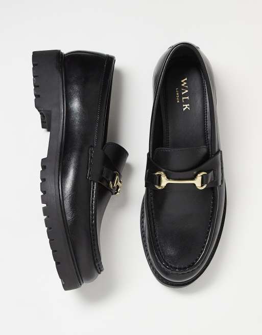 Walk London – Sean – Svarta loafers i läder med kant, 2 av 5