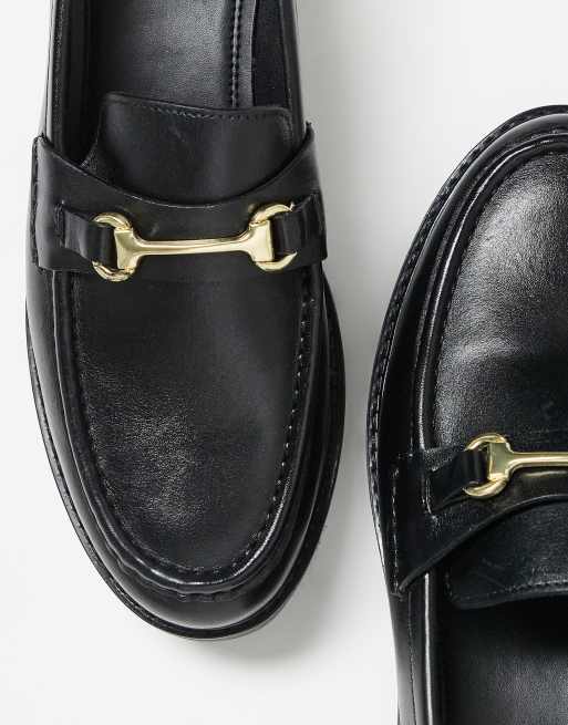 Walk London – Sean – Svarta loafers i läder med kant, 3 av 5