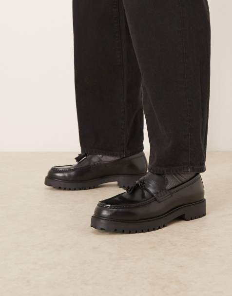 Walk London – Sean – Svarta loafers med tofs - view 1