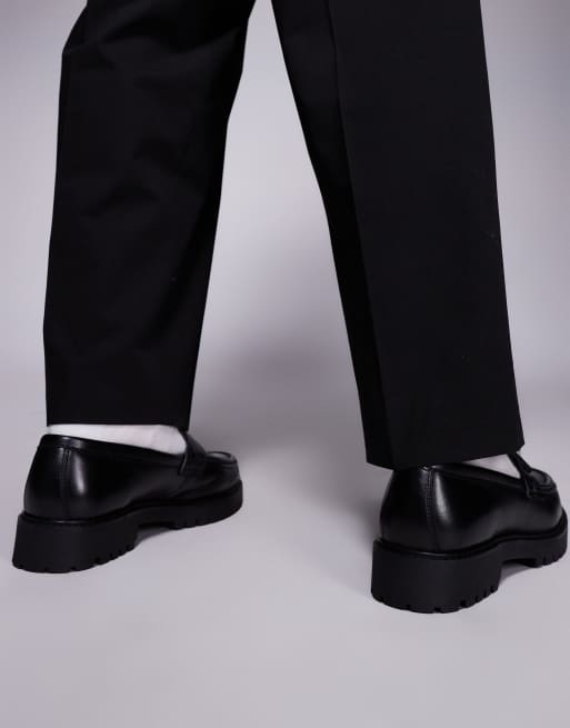 Walk London Sean tassel loafers in black leather