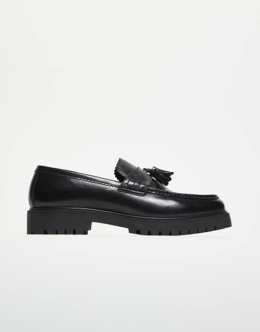Walk London Sean tassel loafers in black