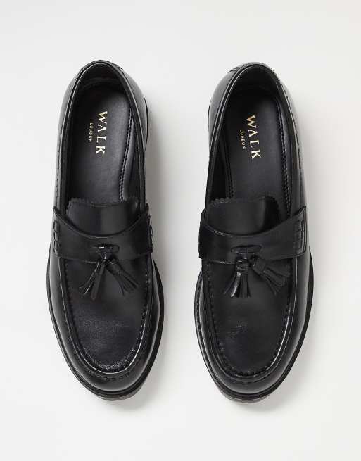 Walk London Sean tassel loafers in black
