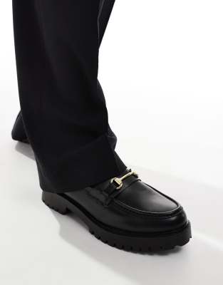 Sean trim loafers in black leather