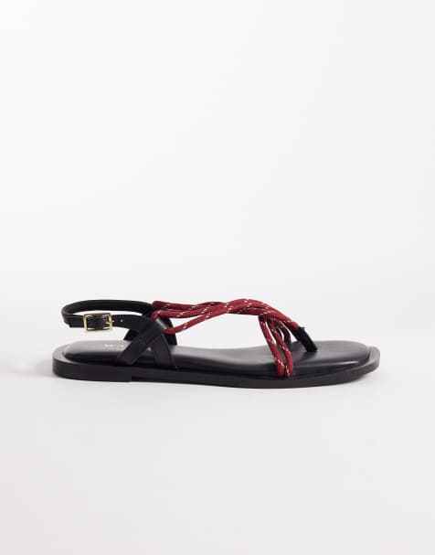 Walk London Sophia lace sandals in black leather - view 1