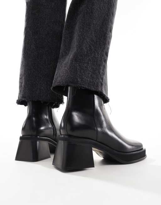WALK LONDON - Stivaletti in pelle neri con zip interna, 3 di 4