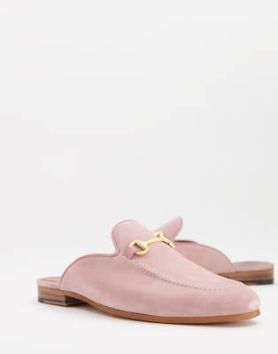 pink backless loafers