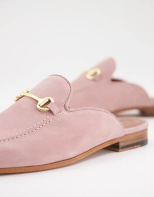 pink backless loafers