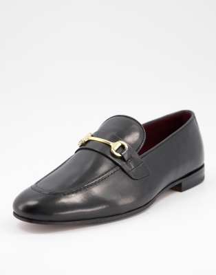 Walk London terry bar loafers in black leather