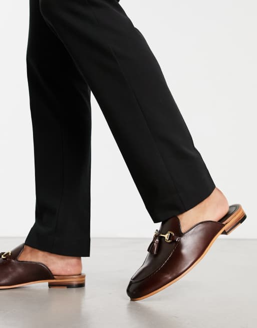 Walk London Terry Instap loafers in bruin leer ASOS