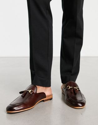 Walk London Terry slip on loafers in brown leather - ASOS Price Checker