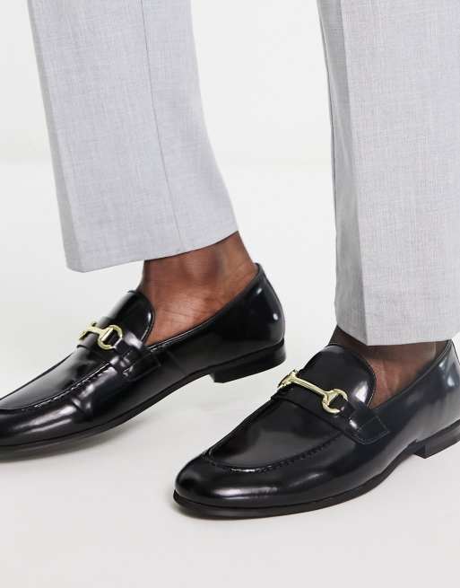 Walk London Terry snaffle loafers in black leather , 3 of 4