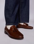 [WALK LONDON] Walk London Tino tassel loafers in tan leather-Brown 44 Tan