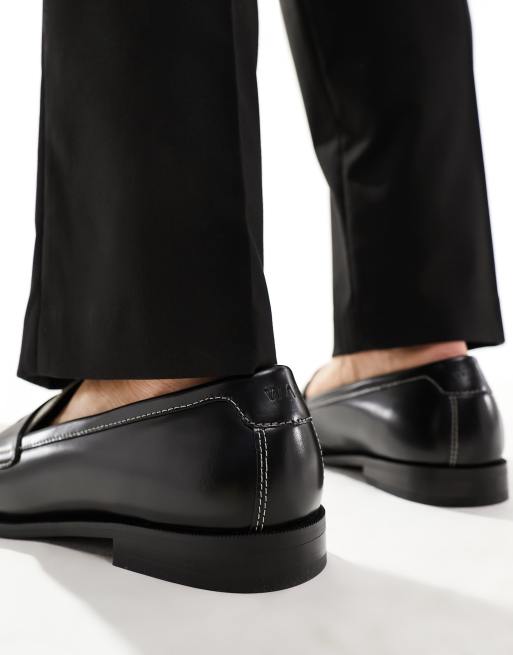  WALK LONDON - Torbole - Mocassini in pelle nera e bianco sporco, 4 di 4