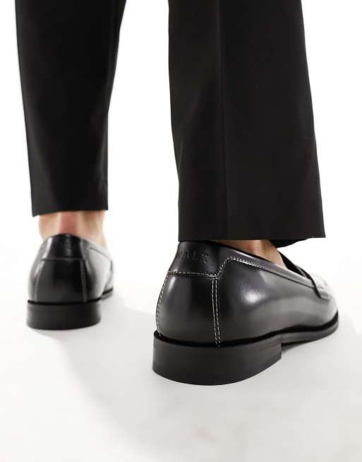  Walk London – Torbole Saddle – Leder-Loafer in Schwarz und Wollweiß, 2 von 4