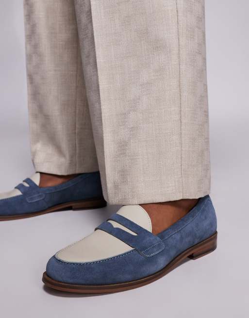 Walk London - Torbole - Saddle loafers in blauw suède, 4 van 4