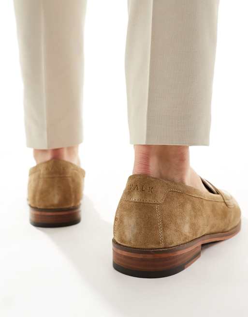  Walk London Torbole Saddle Loafers In Tan Suede/Off White Leather, 3 of 4