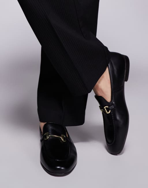 Walk London Trent trim loafers in black leather, 3 of 4