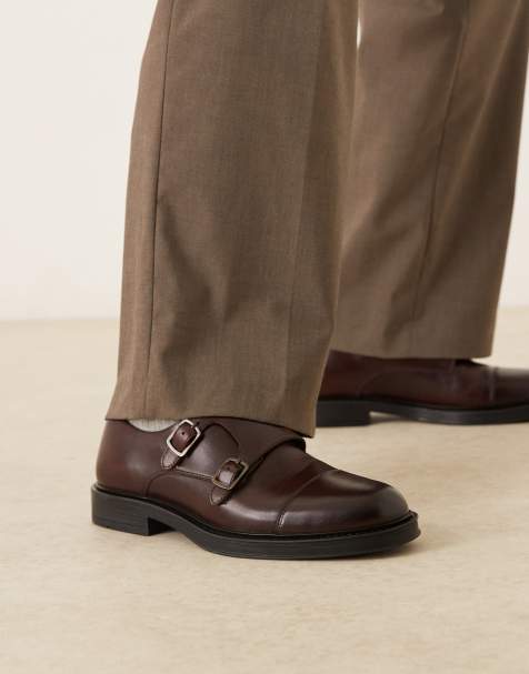 Walk London - Vincent - Scarpe in pelle marroni con fibbie - view 1