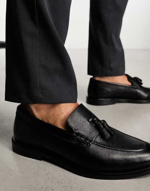 Walk London – West – Svarta loafers i läder med tofs, 3 av 4